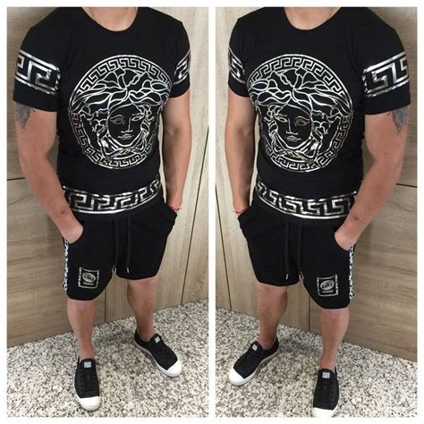 versace shorts and t shirt|Versace shorts and shirt set.